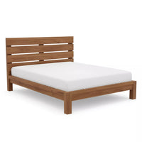 Vornisse Modern Solid Wood Bed with Slatted Headboard