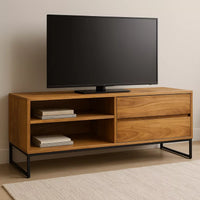 Zevalin Industrial Style Solid Wood TV Unit